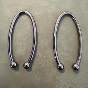 Метални халки Е-2315 Gun Metal 2.5 см – Тип катарама, Елипсов модел с топчета
